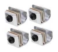 PENIKOKO 4pcs Zinc Alloy Glass Door Knob No-Drill Shower Door Pulls for Frameless Cabinet Kitchen Bathroom with Non-Slip Gaskets