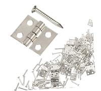 PENIKOKO 50 Sets Mini Small Brass Hinges for Wooden Jewelry Boxes Antique Folding Butt Decorative Hinges with Screws Durable Retro Design for DIY Crafts and Cabinets