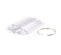 PENIKOKO 50pcs Clear Nail Art Practice Tips Fan with Iron Ring DIY Nail Display Sticks for Acrylic Gel Polish Design Portable Manicure Color Tool