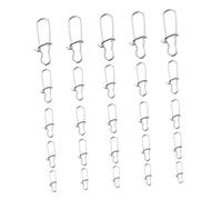 PENIKOKO 50pcs Stainless Steel Fishing Safety Pin Connector Nickel Coated Durable Lure Pins with Quick Lock Open Design for Rod Fishing Five