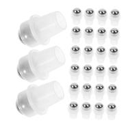 PENIKOKO 50pcs Transparent Ball Holder Essential Oil Hobbyists Makeup Artists Tools Makeup Roller Balls Stainless Steel Roller Perfume Accessories Oil Bottle Silver