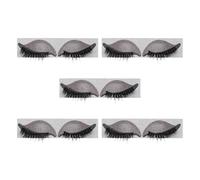 PENIKOKO 5pairs Eye Shadow Lash Patches Lazy Eye Makeup Stickers Stick Eyeshadow False Eyelash Combo for Party Halloween Makeup