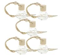 PENIKOKO 5pcs 8ML Diamond Shape Glass Perfume Bottles Hanging Car Diffuser Reusable Small Aroma Containers for Vehicle Air Freshener Accessories