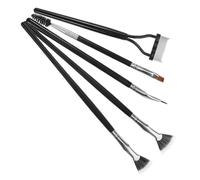 PENIKOKO 5pcs Fan-shaped Lash Brush with Soft Bristles for Volume and Lengthening Angled Lower Lash Brush for Precise Mascara Application Eyebrow and Eyeliner Makeup Tool Portable Eyelash