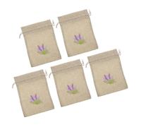 PENIKOKO 5pcs Lavender Sachet Bags Empty Drawstring Storage Pouch for Dried Flowers Jewelry Coins Small Items Natural Burlap Gift Wrapping