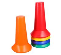 PENIKOKO 5pcs Mini Sports Cones with Reflective Strips Plastic Agility Field Marker Cones for Soccer Football Basketball Training and Outdoor Indoor Games Red Orange Yellow Blue Green