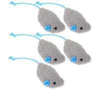 PENIKOKO 5pcs Mouse Shaped Cat Kitten Chewing Separation Anxiety Comfortable Touch Plush Material 1.18x0.79x4.32in Size Indoor Use for Cats