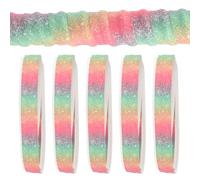 PENIKOKO 5Pcs Non-Slip PU Sweatbands Grip Tape for Badminton Tennis Rackets 1.5M Rainbow Color Changing Wraps Anti-Slip Racket Handle Wraps for Portable Sports Use