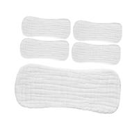 PENIKOKO 5pcs Washable Cotton Cloth Diaper Liners for Newborns 0-3 Months Breathable Stretchable White Muslin Burp Cloths Baby Insert Pads