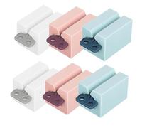 PENIKOKO 6 Pcs Toothpaste Dispenser Squeezer Rolling Tube Squeezer for Bathroom Reusable PP Plastic Space-Saving Toothpaste Holder with Dosage Control Fits All