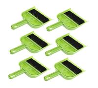 PENIKOKO 6 Sets Mini Broom and Dustpan Ergonomic Handle Home Cleaning Accessory for Desktops Keyboards and Laptops Compact Candy Green Household Dustpan Brush Combo