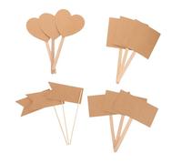 PENIKOKO 60pcs Kraft Paper Cake Picks for Birthday Cakes and Cupcakes Rustic Blank Paper Tags with Writable Surface Lightweight DIY Toppers for Wedding and Party Decorations