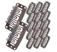 PENIKOKO 60pcs Metal Wig Clips for Hair Extensions and Beret Hat Fixing Snap Comb Clips for Womens Wigs Hairpieces and DIY Styling Accessories in Dark Brown