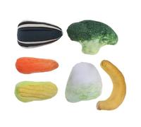 PENIKOKO 6pcs Catnip Plush Vegetable with Carrot Broccoli Banana Corn Cabbage for Interactive Cat Play Stress Relief and Indoor Kitten Entertainment