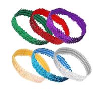 PENIKOKO 6pcs Elastic Headband Sequin Headbands for Women Bulk Sparkle Sequins for Girls for Festival Accessories and Cosplay as Hair Decoration