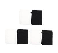 PENIKOKO 6pcs Exfoliating Face Washing Gloves Soft Makeup Remover Mitts Cleansing Tool for Deep Pore Cleaning Skin-friendly Wash Mitts for Women Black White