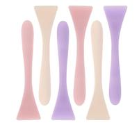 PENIKOKO 6PCS Facial Mask Brushes Silicone Applicator Thin Precision Mud Clay Brush for Skincare Cream Body Lotion in Purple White Pink for Even Application and Easy Cleaning