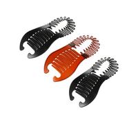 PENIKOKO 6pcs Flexible Banana Hair Clips for Women Classic Side Combs with Double Insert Design Firm Hold for Thick Curly Long Wavy Hair Simple Stylish Ponytail Styling and Brown