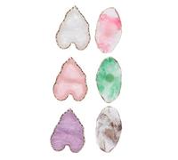 PENIKOKO 6Pcs Golden Resin Nail Art Ring Palettes for Manicure Color Mixing Portable Display Tools for Nail Techs