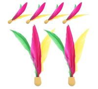 PENIKOKO 6pcs High Elastic Rubber Head Shuttlecocks Long Hair Birdies for Adults for Outdoor Fun Family Gatherings Various Activities Enhanced Bounce Control