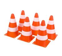 PENIKOKO 6pcs High Visibility Road Barrier Cones PE Plastic Traffic Cones for Safety Construction Sports Training and Parking Management Portable and Stackable Design