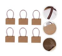 PENIKOKO 6pcs Kraft Paper Flower Basket Gift Bags with Handles Portable Floral Bouquet Carrier for Dried Silk Flowers and Small Potted Plants Elegant Square Design for Birthday Wedding