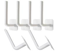 PENIKOKO 6Pcs L-Shaped Wall Mounted Hat Rack Set White - No Drilling Baseball Cap Organizer with Headband Holder for Closet and Bedroom Storage