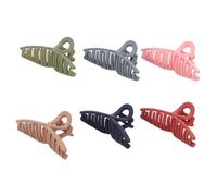 PENIKOKO 6pcs Large Non Slip Hair Claw Clips for Women Matte Finish Jaw Clamps with Stylish Cross Line Design Multi Color for Thick Hair for Bathing Makeup