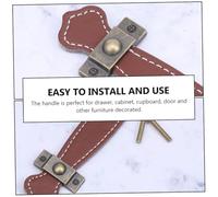 PENIKOKO 6pcs Leather Door Pull Handles for Drawer Cabinet Cupboard Simple Cabinet Handles with Sturdy Construction for Kitchen and Home Use