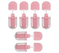 PENIKOKO 6pcs Lip Gloss Tube Set Portable Refillable Lip Gloss Containers 3ml Oval Plastic Tubes with Wand DIY Versatility Refined Elegant Design for On-the-go Cosmetic Storage