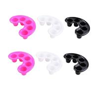 PENIKOKO 6pcs Manicure Bowls Nail Soaker Bowls for Hand Soak and Cuticle Softening Nail Treatment for False Removal and Acrylic Tips White Rosy and Black Colors