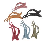 PENIKOKO 6pcs Matte French Hair Claw Clips for Thin Hair Plastic Styling Tools with Strong Hold in Pink Black Blue Green Red