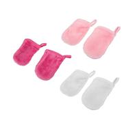 PENIKOKO 6pcs Microfiber Facial Cleansing Gloves for Women Cleaning Tool for Makeup Removal Gentle Exfoliation for Daily Skincare Routine White Rose Red