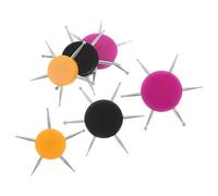 PENIKOKO 6pcs Nail Art Dotting Pen with Acrylic Handles for Precise Rhinestone Picking and Clay Multi-use Tools for Manicure Pottery DIY Craft Projects in Black Yellow Purple