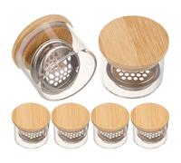 PENIKOKO 6PCS Nail Brushes Washing Cup with Stainless Steel Mesh Filter Crystal Glass Dappen Dish for Nail Art Tools Efficient Brush Cleaner Holder for Manicure and Sequins