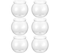 PENIKOKO 6pcs Plastic round Aquarium Fish Bowls Small Aquarium Goldfish Tanks Desktop Flower Plant Pots Portable Fish Bowl Tank