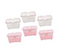 PENIKOKO 6pcs Plastic Stackable Storage Baskets Organizer Containers with Hollow Design for Bathroom Fruits Vegetables Compact Sundries Holder