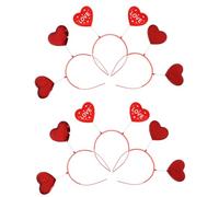PENIKOKO 6pcs Romantic Heart-shaped Valentine's Day Party Hairband Female Headwear Hair Accessory Valentine's Day Headband Supply for Christmas Party Random Style