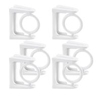 PENIKOKO 6PCS Self Adhesive Rotatable Towel Rod Brackets No Drill Wall Mounted Holder for Bathroom and Curtain Rods Corner and Flat Use Stable Adhesive Support with Swivel Ring Hooks in