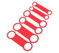 PENIKOKO 6pcs Silicone Dog Tag Replacement Bands Elastic Silent Holder for Pet Collar Tags Red Weather-Resistant Soft Silicone for Dogs Cats Flexible Size Adjustable Various Collar