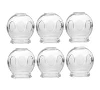PENIKOKO 6Pcs Thickened Transparent Glass for Dry Cupping Suction Vacuum Massage Cups for Body Circulation and Home Use Chinese Massage