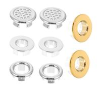 PENIKOKO 8 Pcs Sink Overflow Cover Caps Abs and Copper Basin Overflow Rings Anti-rust Bathroom and Kitchen Easy to Install Fit for Wash Basins