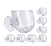 PENIKOKO 8pcs Acrylic Aquarium Plant Holder Pots with Suction Cups Transparent Wall Mounted Vase for Hydroponic Plant Propagation and Fish Tank Decoration and Easy to Clean