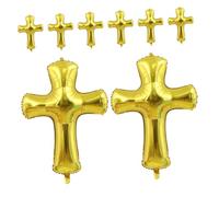 PENIKOKO 8pcs Aluminum Foil Cross Balloons for Baptism Shower Party Decorations Festival Prop Photo Background for Celebrations and Gatherings