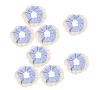 PENIKOKO 8pcs Boho Lace Elastic Hair Scrunchies White Oversized Fabric Ponytail Holder for Women Reusable Thick Soft Hair Ties with High Elasticity and Decorative Charm