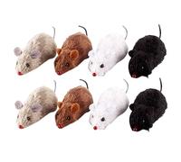 PENIKOKO 8pcs Clockwork Mouse Toy Wind up Rat Toy Plush Interactive Cat Lifelike Mouse Model for Pet Cats Training Random Color