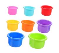 PENIKOKO 8pcs Food-grade Plastic Nesting Stacking Cups for Rabbits Bunny Cups for Hiding Treats and Foraging Play Safe Pet Storage and Interactive Fun