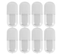 PENIKOKO 8pcs White Plastic Lip Gloss Tubes Empty 3ml Oval Shape Lipstick Tubes Containers with Portable Design for Makeup Routines and Personal Use