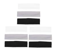 PENIKOKO 9Pcs Elastic Fitness Headbands Multi Function Sweat Absorption Hair Bands for Yoga Running Gym and Outdoor Sports Non Slip Stretchy Hair Accessories in Black White Grey