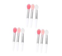 PENIKOKO 9pcs Portable Silicone Lip Brush for Lipstick and Lip Masks Soft Applicators Transparent and Watermelon for Travel and